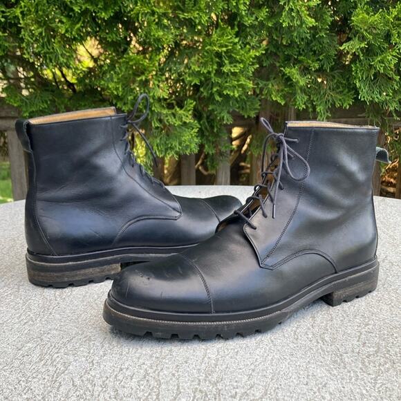 9E BALLY Calim Black Calfskin Leather Cap Toe Dress Boots Black Italy main image 15